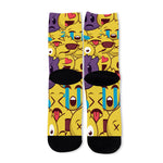 Cute Emoji Pattern Print Long Socks
