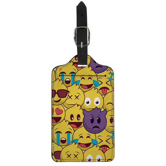 Cute Emoji Pattern Print Luggage Tag