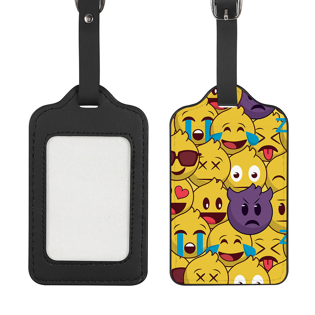 Cute Emoji Pattern Print Luggage Tag