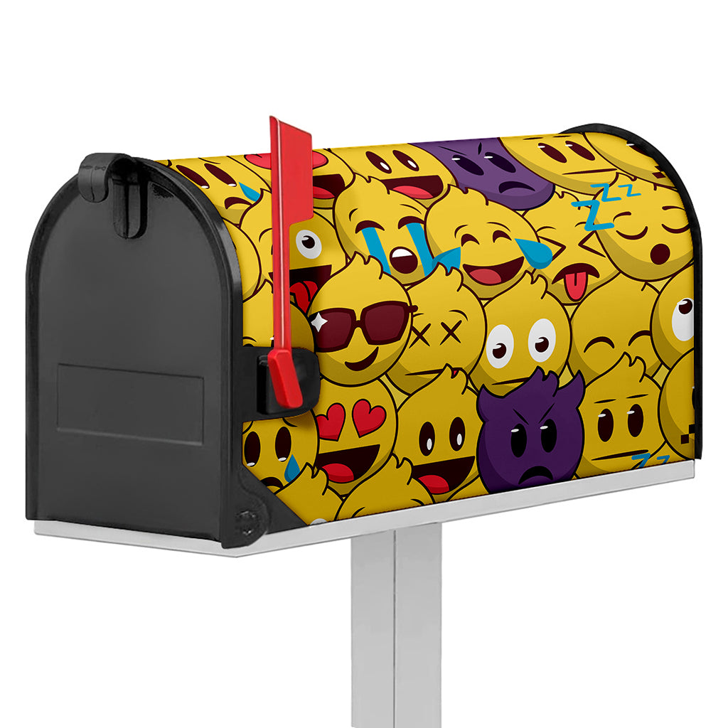 Cute Emoji Pattern Print Mailbox Cover