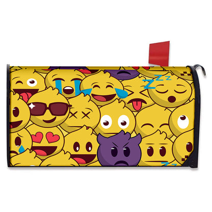Cute Emoji Pattern Print Mailbox Cover