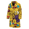 Cute Emoji Pattern Print Men's Bathrobe