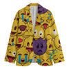 Cute Emoji Pattern Print Men's Blazer