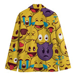 Cute Emoji Pattern Print Men's Blazer