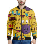 Cute Emoji Pattern Print Men's Bomber Jacket