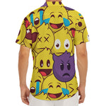 Cute Emoji Pattern Print Men's Deep V-Neck Shirt