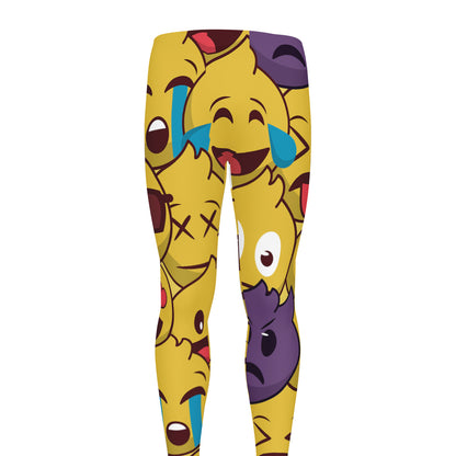 Cute Emoji Pattern Print Men's leggings