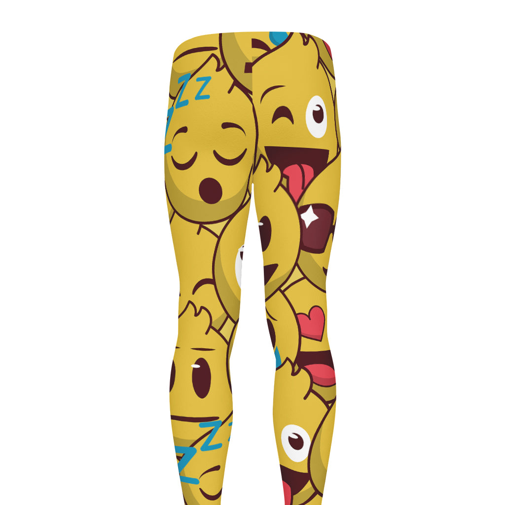 Cute Emoji Pattern Print Men's leggings
