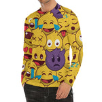 Cute Emoji Pattern Print Men's Long Sleeve Rash Guard