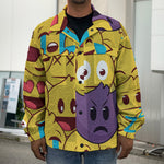 Cute Emoji Pattern Print Men's Shirt Jacket