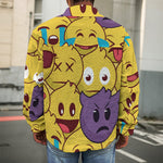 Cute Emoji Pattern Print Men's Shirt Jacket