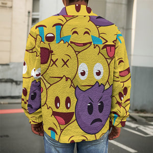 Cute Emoji Pattern Print Men's Shirt Jacket