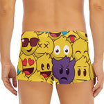 Cute Emoji Pattern Print Men's Short Boxer Briefs