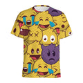 Cute Emoji Pattern Print Men's Athletic T-Shirt