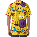 Cute Emoji Pattern Print Men's Velvet T-Shirt