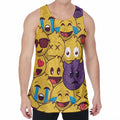 Cute Emoji Pattern Print Men's Velvet Tank Top