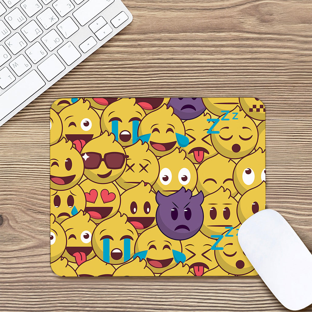 Cute Emoji Pattern Print Mouse Pad