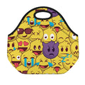 Cute Emoji Pattern Print Neoprene Lunch Bag