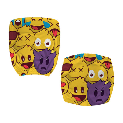 Cute Emoji Pattern Print Office Chair Cover