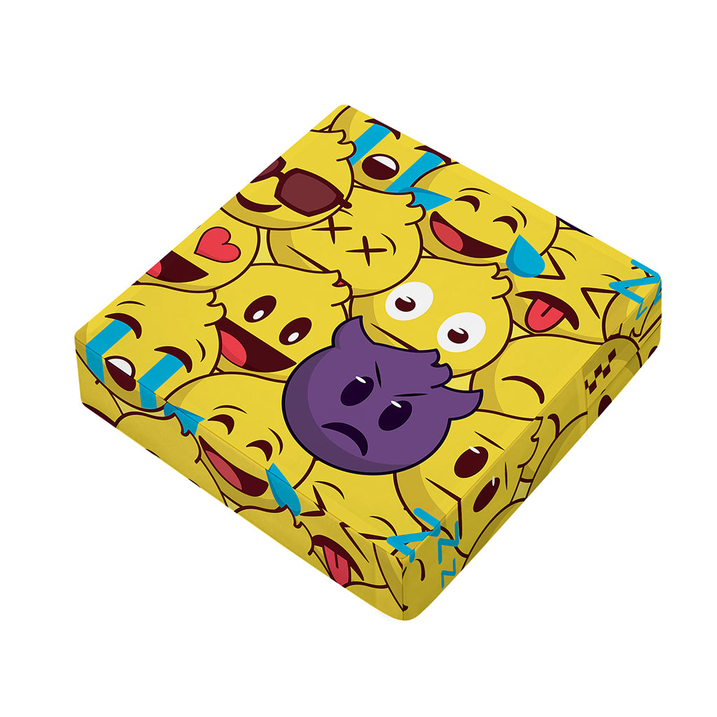 Cute Emoji Pattern Print Outdoor Seat Cushion Cover