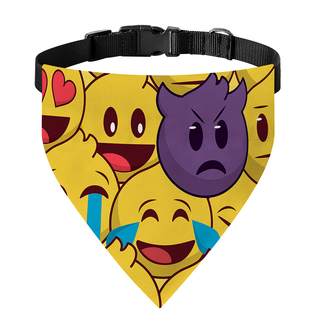 Cute Emoji Pattern Print Over The Collar Dog Bandana