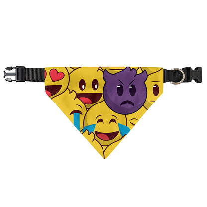 Cute Emoji Pattern Print Over The Collar Dog Bandana
