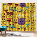 Cute Emoji Pattern Print Pencil Pleat Curtains