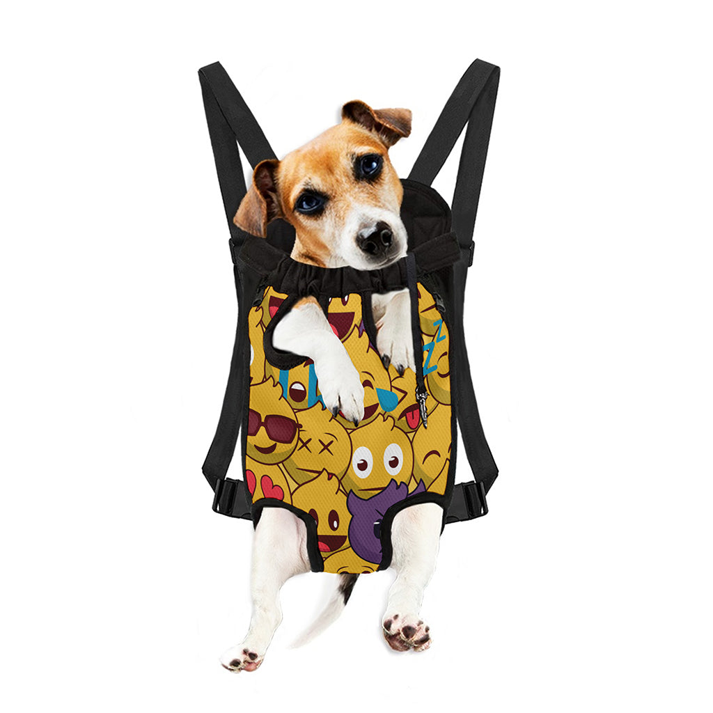 Cute Emoji Pattern Print Pet Carrier Backpack