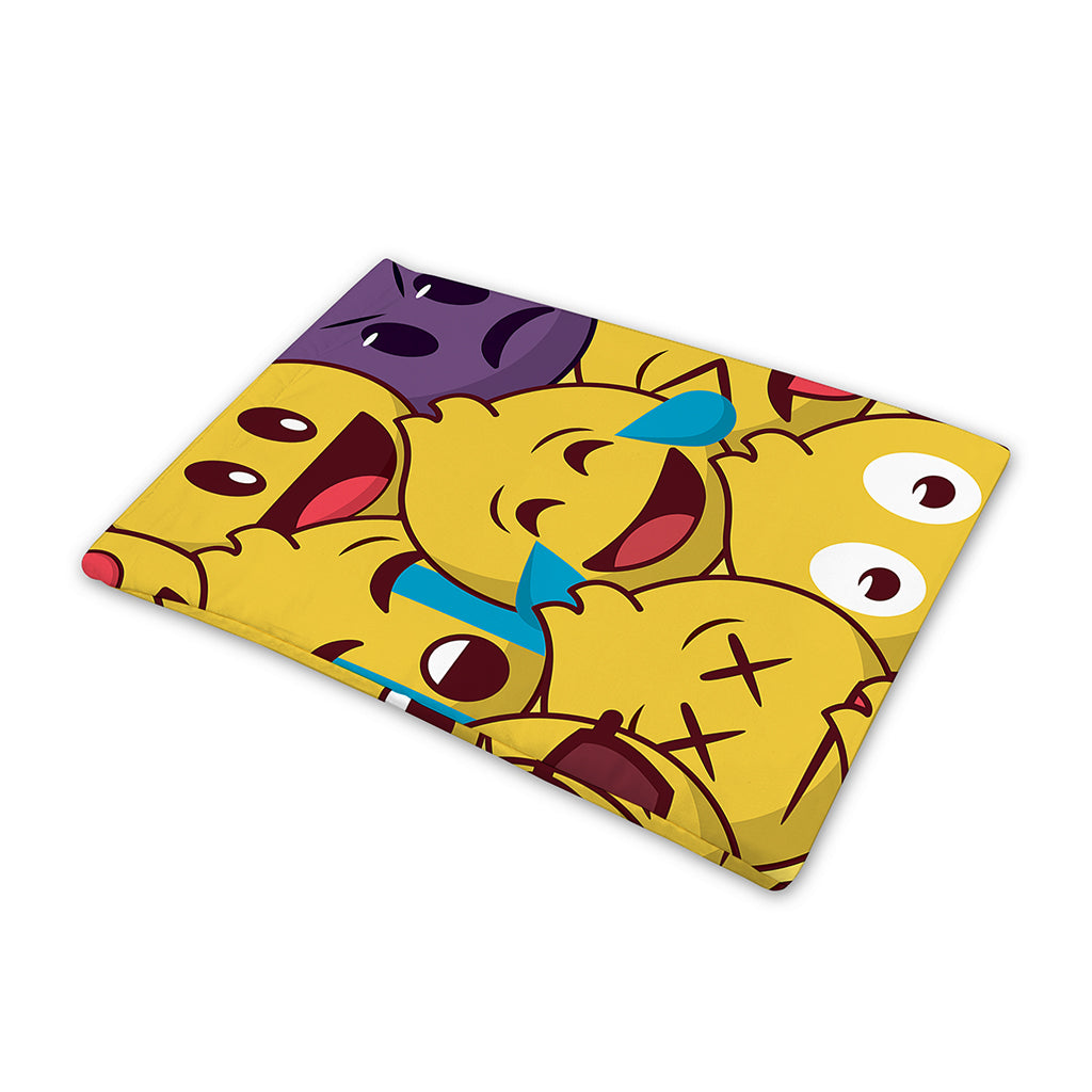 Cute Emoji Pattern Print Pet Cooling Mat Cover