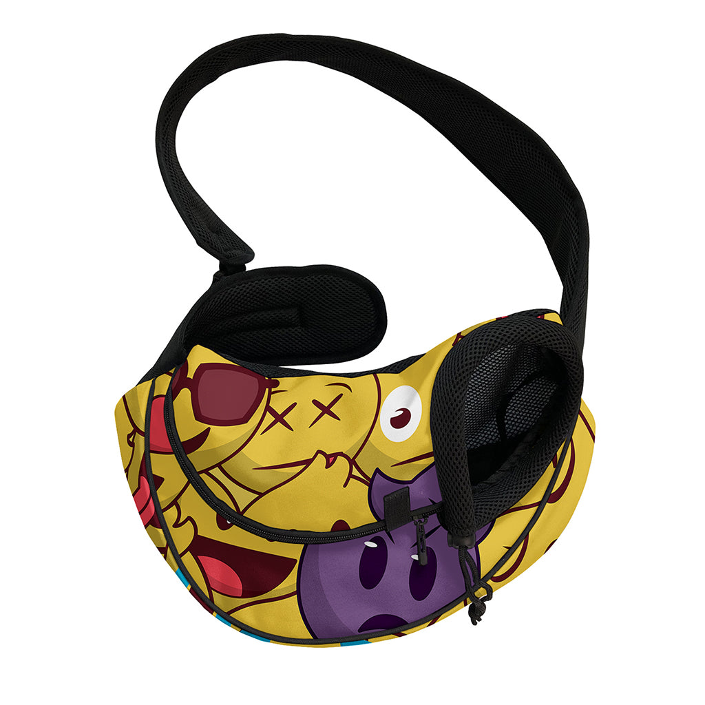 Cute Emoji Pattern Print Pet Sling Carrier