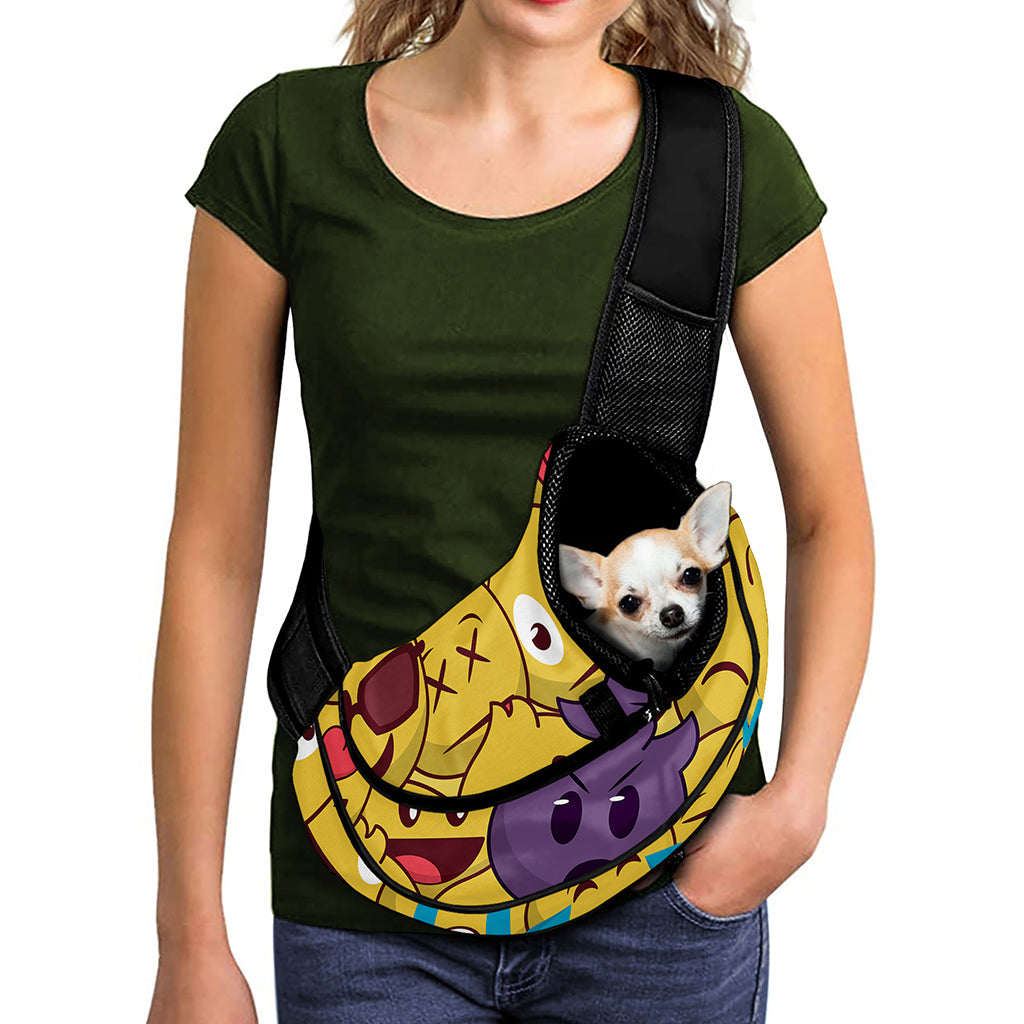 Cute Emoji Pattern Print Pet Sling Carrier