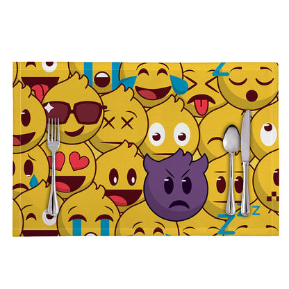 Cute Emoji Pattern Print Placemat