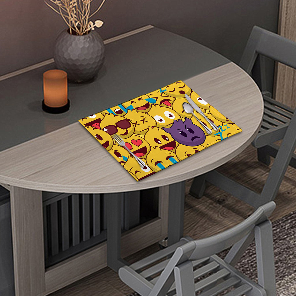 Cute Emoji Pattern Print Placemat