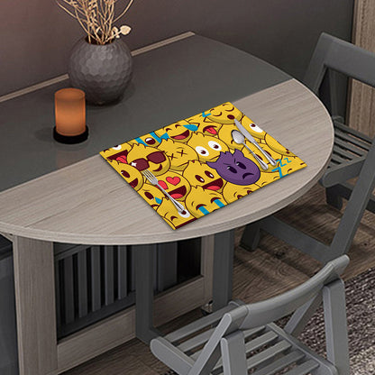 Cute Emoji Pattern Print Placemat