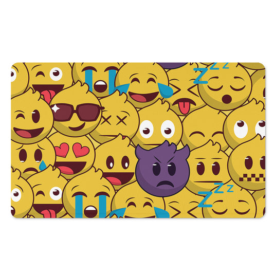 Cute Emoji Pattern Print Polyester Doormat