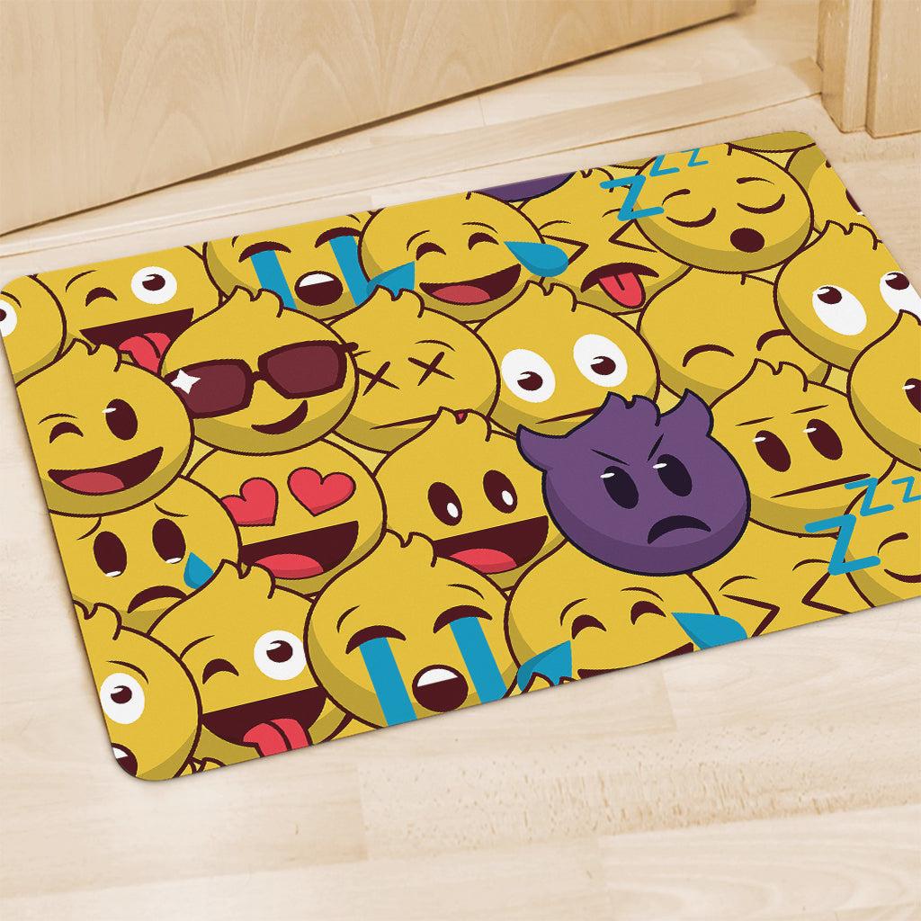 Cute Emoji Pattern Print Polyester Doormat