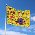 Cute Emoji Pattern Print Polyester Flag