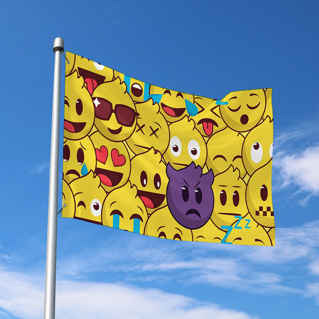 Cute Emoji Pattern Print Polyester Flag