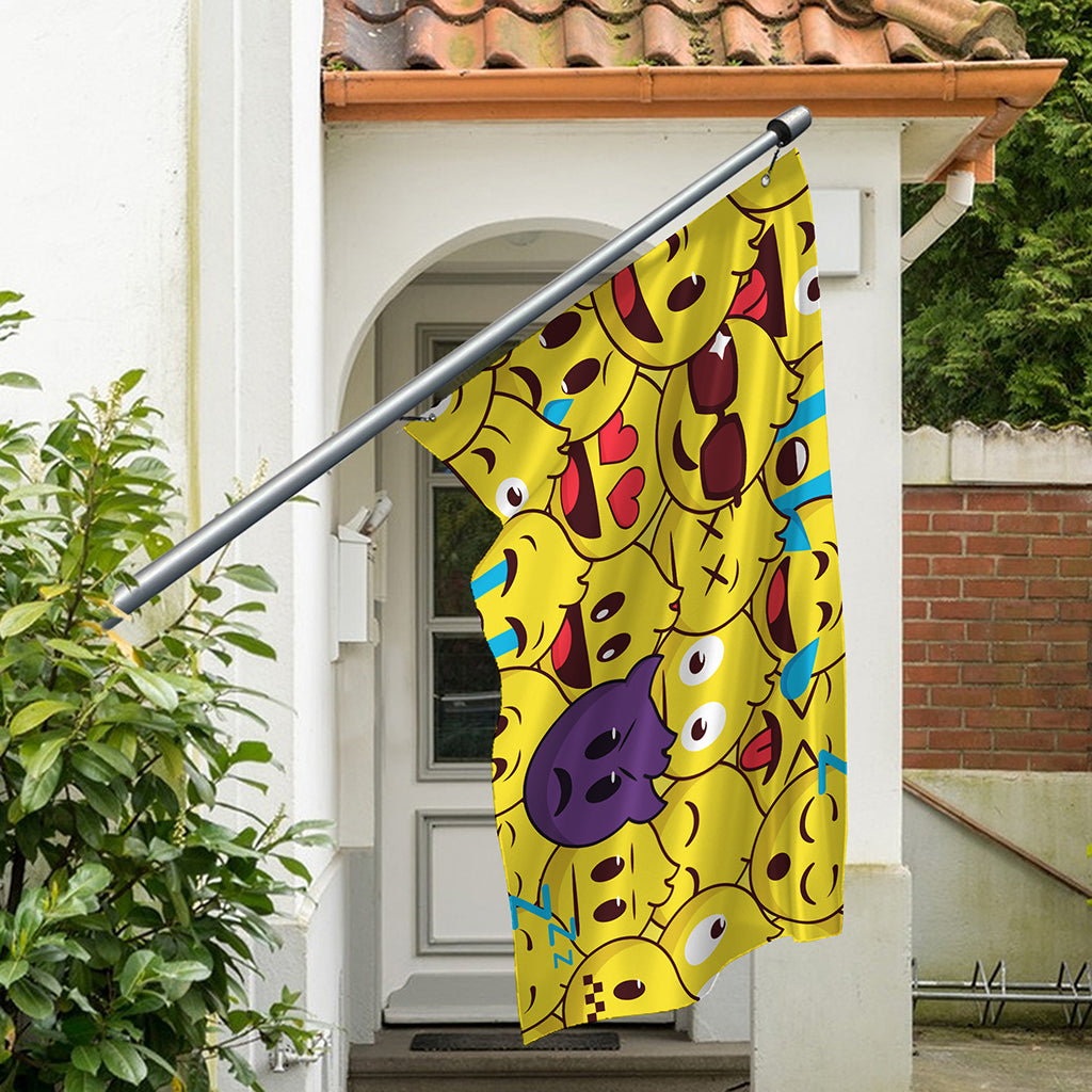 Cute Emoji Pattern Print Polyester Flag