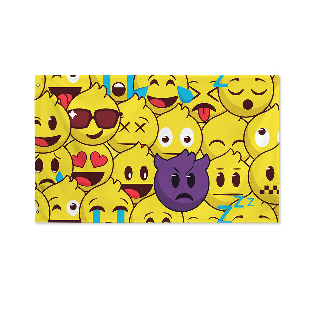 Cute Emoji Pattern Print Polyester Flag