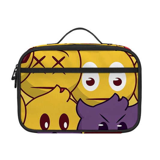 Cute Emoji Pattern Print Portable Lunch Bag