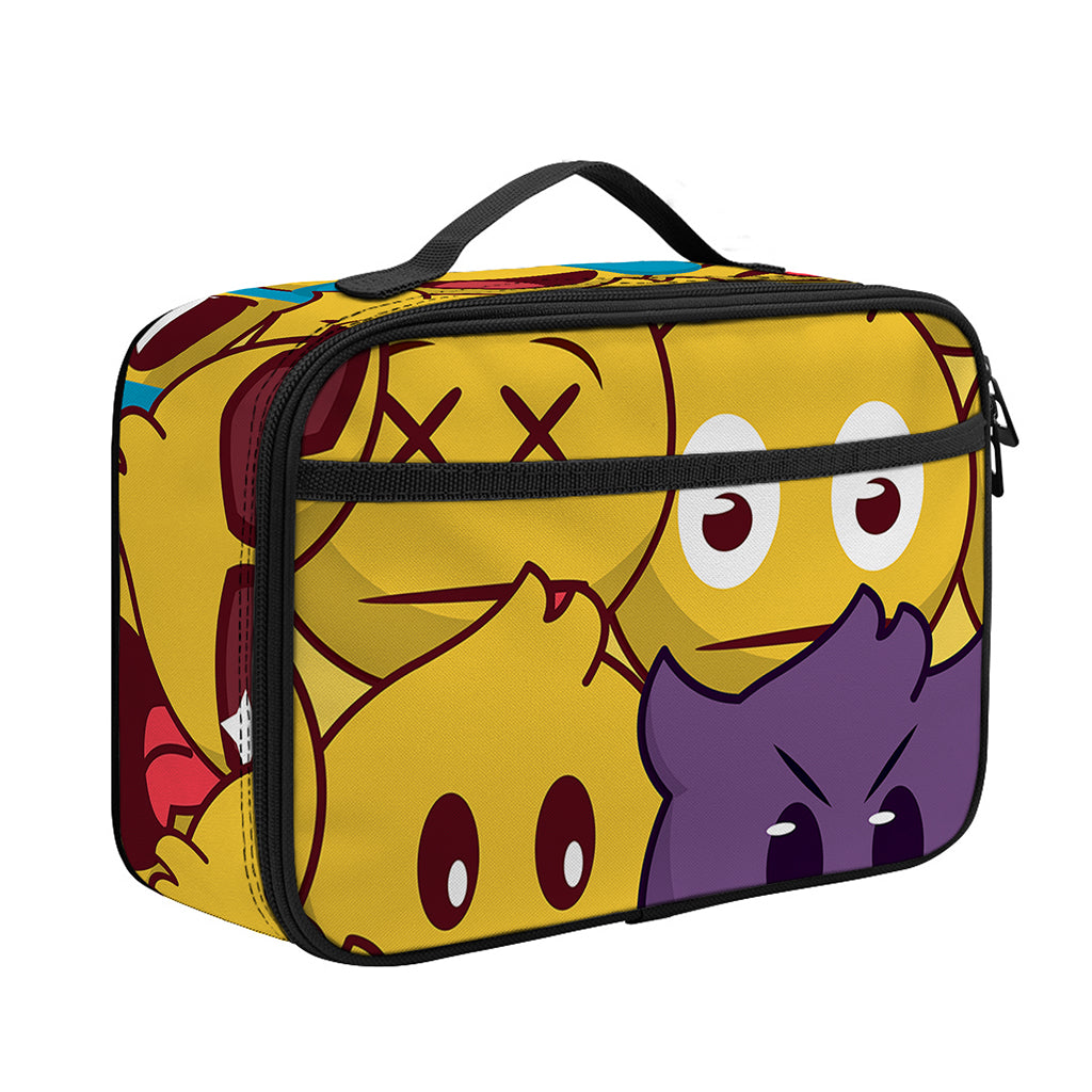 Cute Emoji Pattern Print Portable Lunch Bag