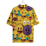 Cute Emoji Pattern Print Rayon Hawaiian Shirt