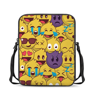 Cute Emoji Pattern Print Rectangular Crossbody Bag