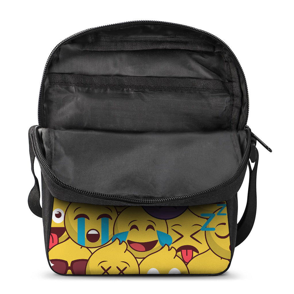 Cute Emoji Pattern Print Rectangular Crossbody Bag