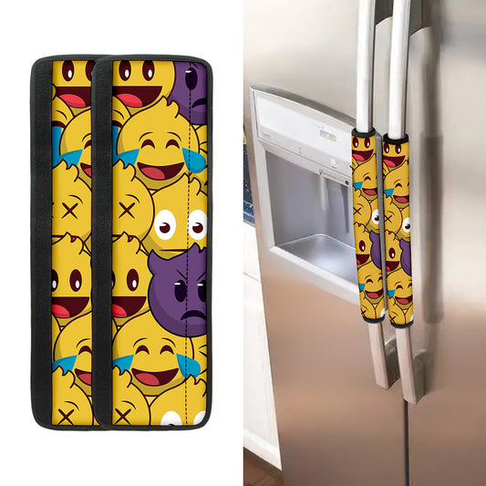 Cute Emoji Pattern Print Refrigerator Handle Covers
