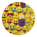 Cute Emoji Pattern Print Round Blanket