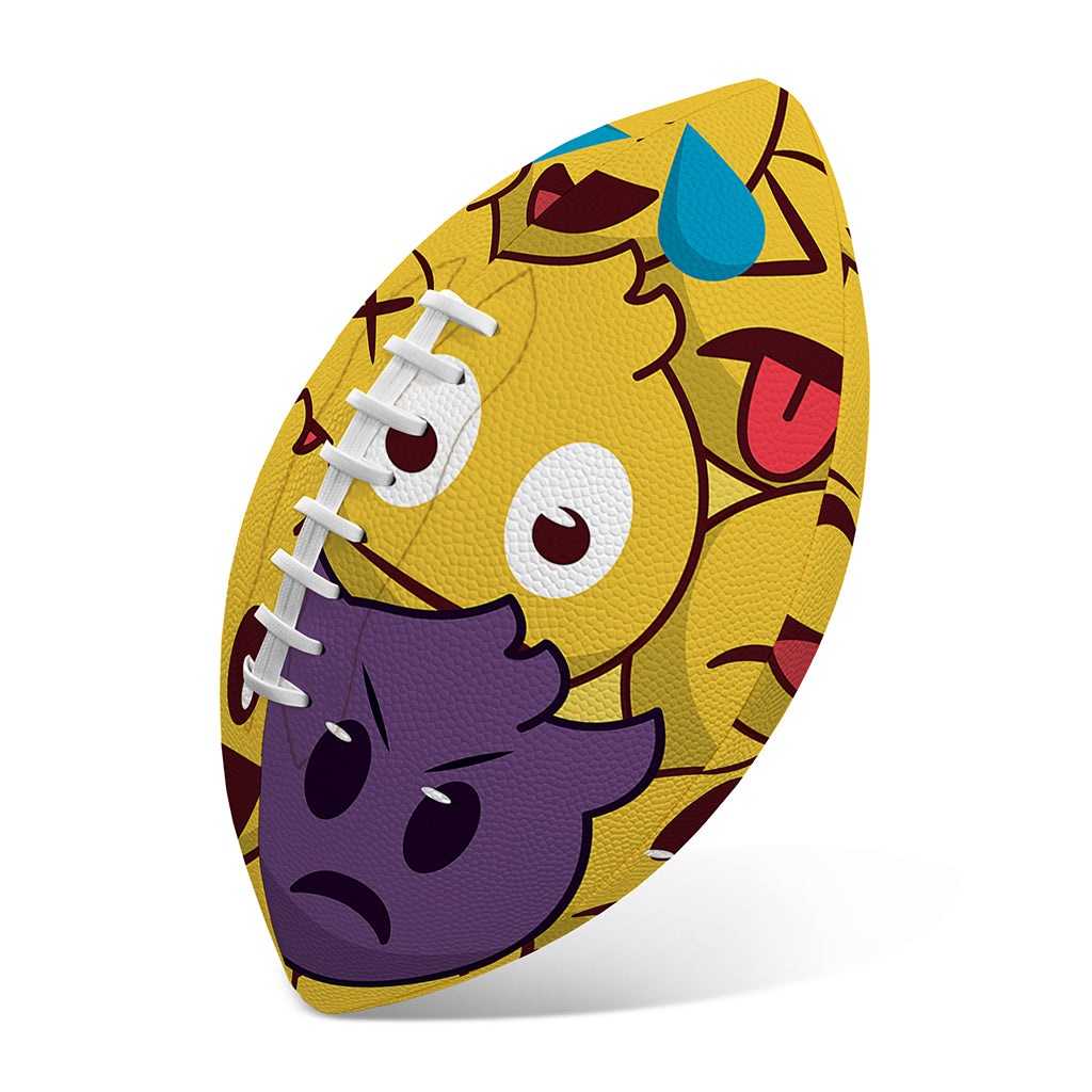Cute Emoji Pattern Print Rugby Ball