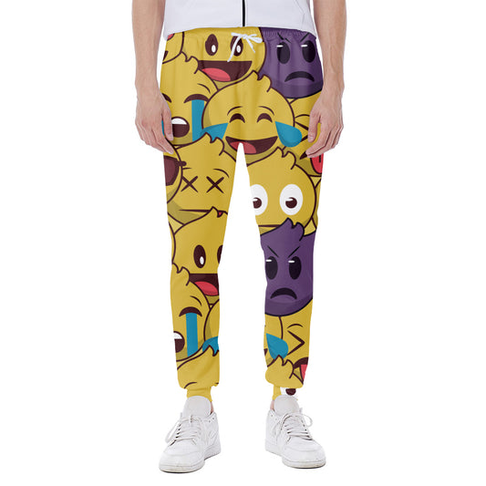 Cute Emoji Pattern Print Scuba Joggers