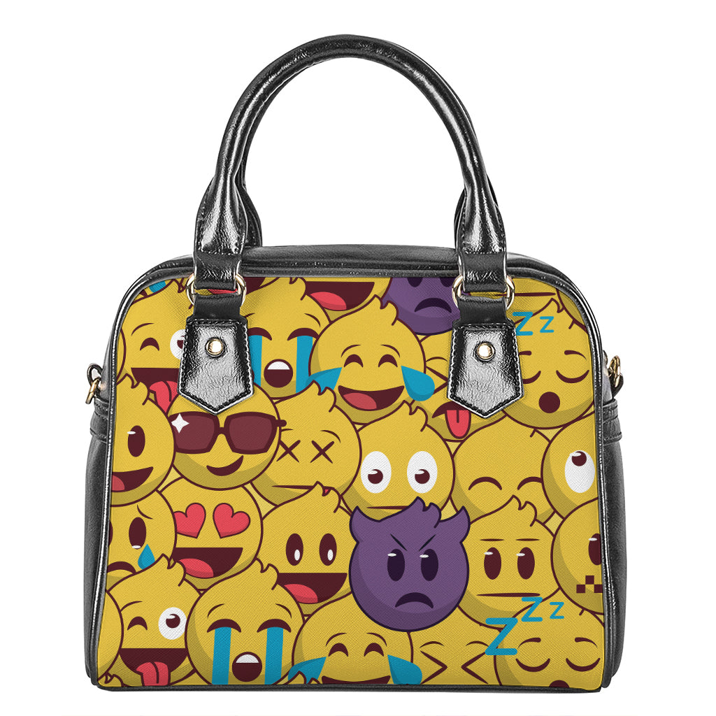 Cute Emoji Pattern Print Shoulder Handbag